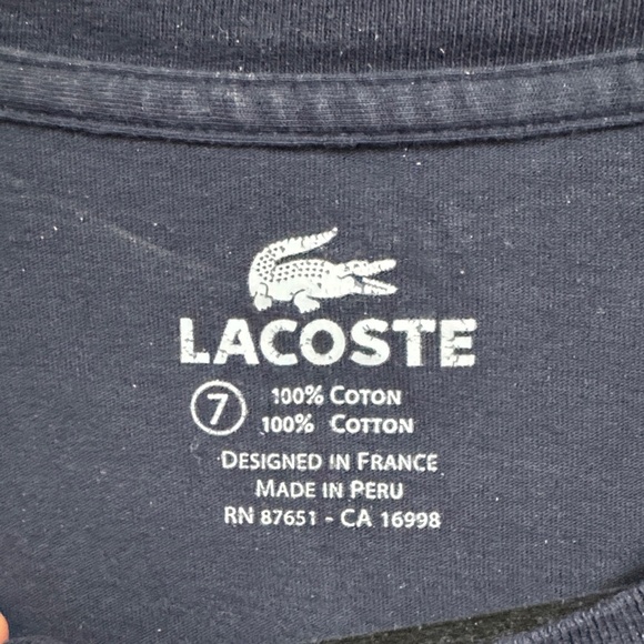 Lacoste Men's Dark Blue Short Sleeve Tee - Picture 2 of 4